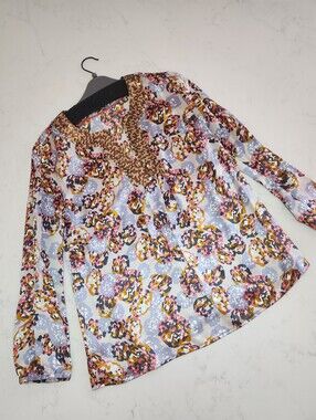 Boden UK Limited Edition Women’s Printed Long-Sleeve V-Neck Blouse - Multicolor